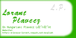 lorant plavecz business card